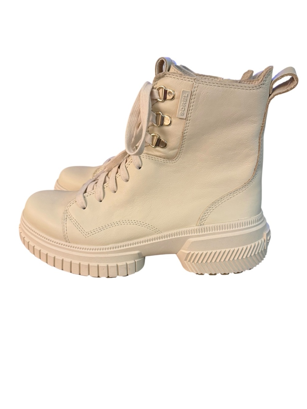 Sorel Ave Leather Ankle Honey White Boots – Sz 9 - Picture 4 of 9